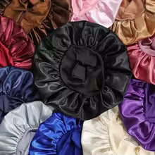 Satin Wide-Brimmed Shower Hair Cap — Protect Your Hair While Bathing