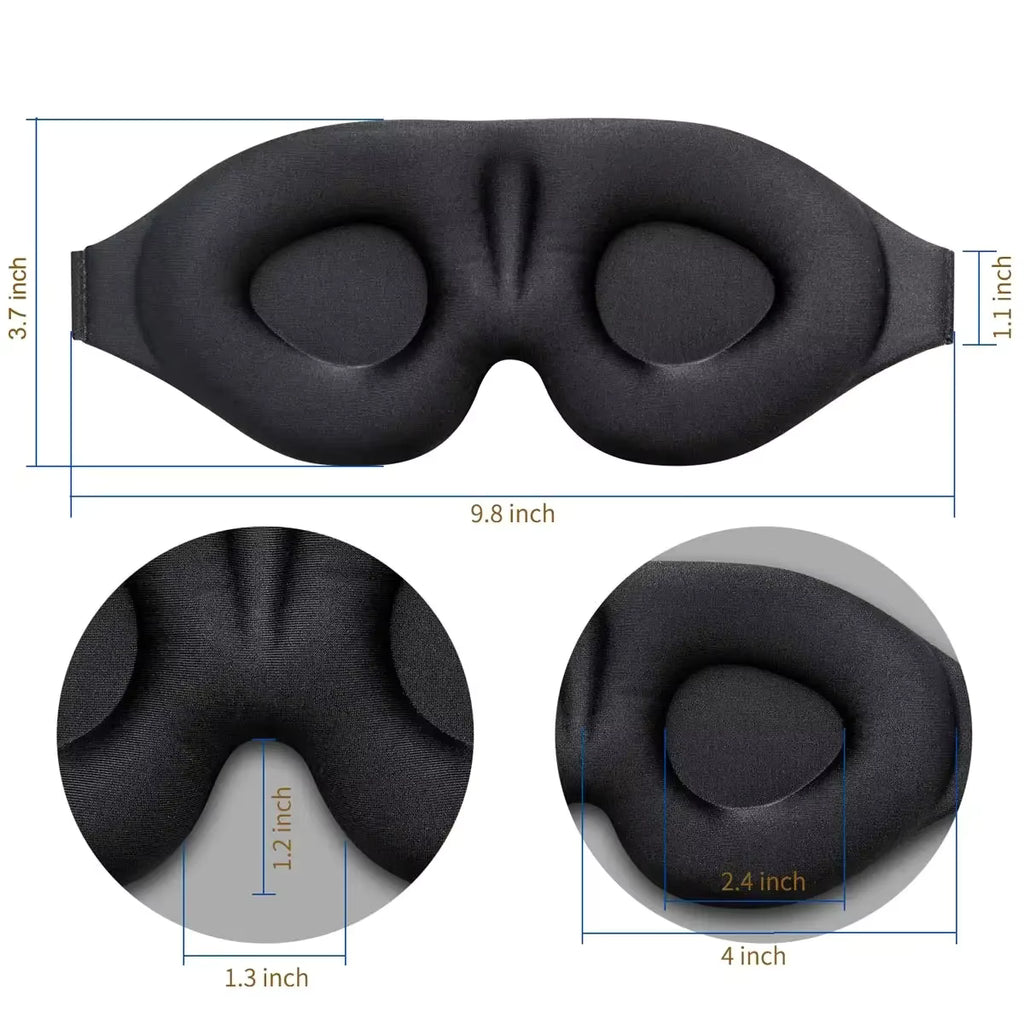 3D Blackout Sleep Eye Mask — Comfortable & Breathable with Adjustable Strap