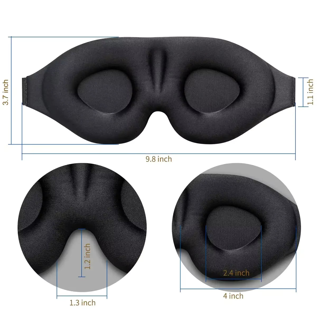 3D Blackout Sleep Eye Mask — Comfortable & Breathable with Adjustable Strap